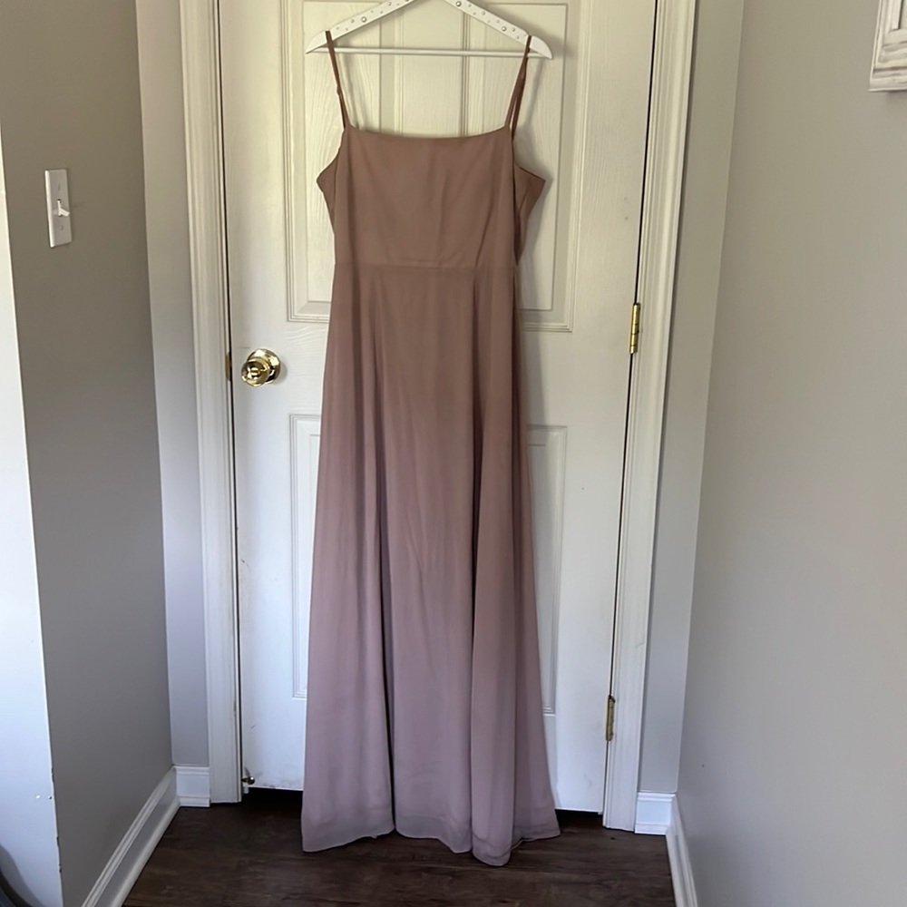 Lauren Tie Maxi Dress ~ Soft Beige Chiffon - XL